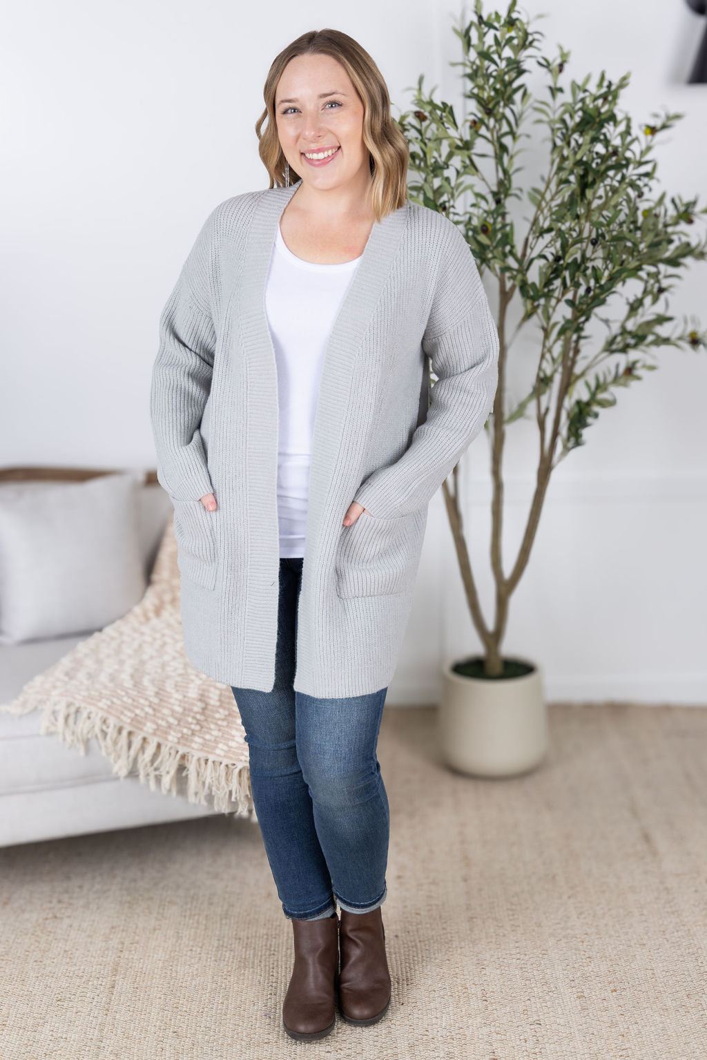 Layla Sweater Cardigan - Grey
